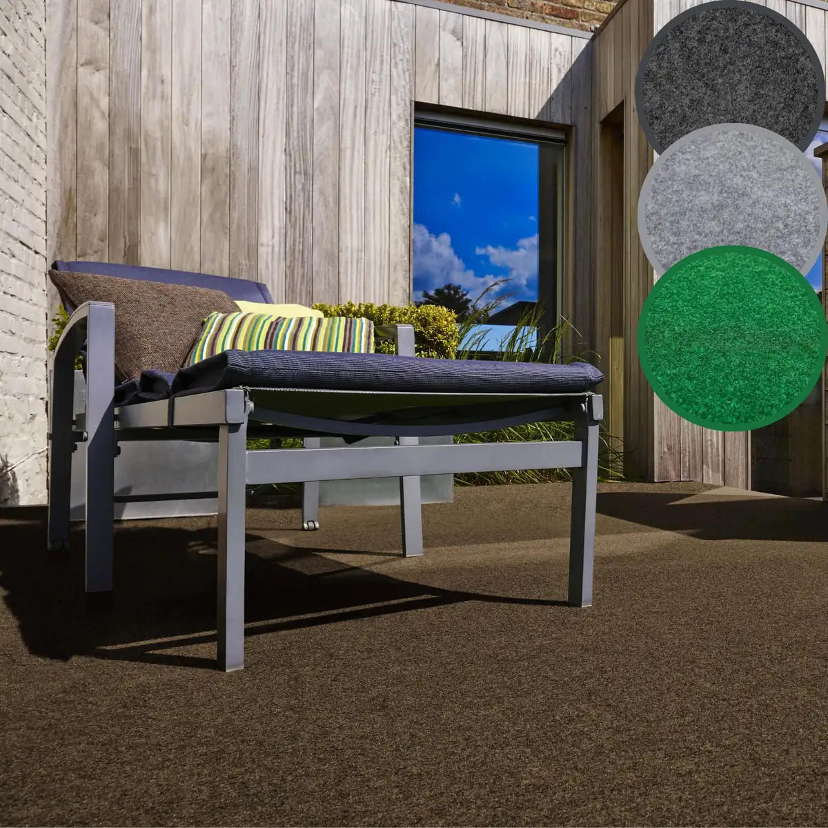 

Искусственный газон Andiamo "Эдинбург", прямоугольный, из фетра, с дренажными ручками, для балкона, террасы, зимнего сада 200х300 см, коричневый