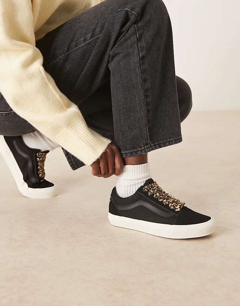 Кроссовки Vans Old Skool Y2K черного цвета со шнурками с принтом чита