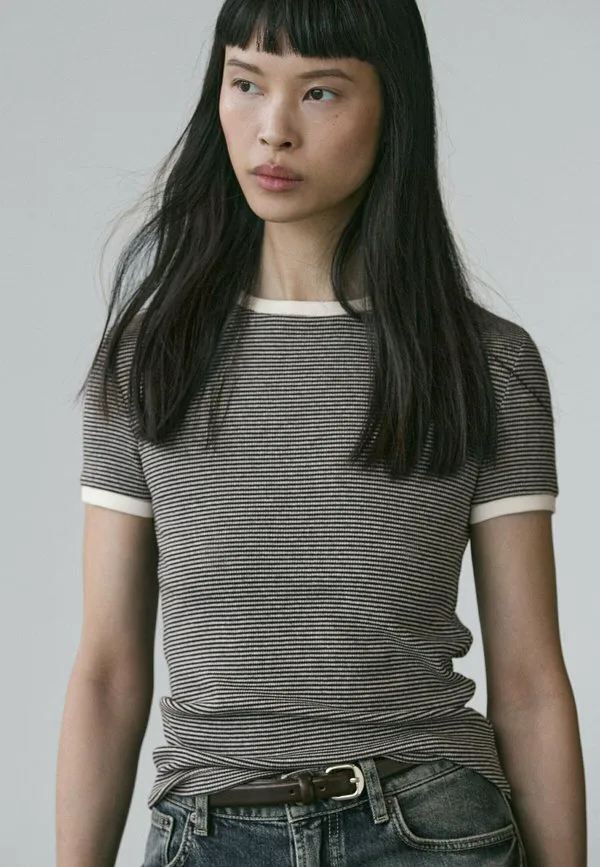 

Футболка с коротким рукавом и контрастным принтом Massimo Dutti, Dark Grey, Серый, Футболка с коротким рукавом и контрастным принтом Massimo Dutti, Dark Grey