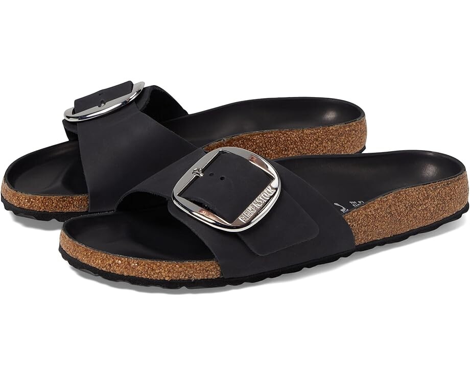 

Сандалии Birkenstock Madrid Big Buckle - Oiled Leather, цвет Black Leather