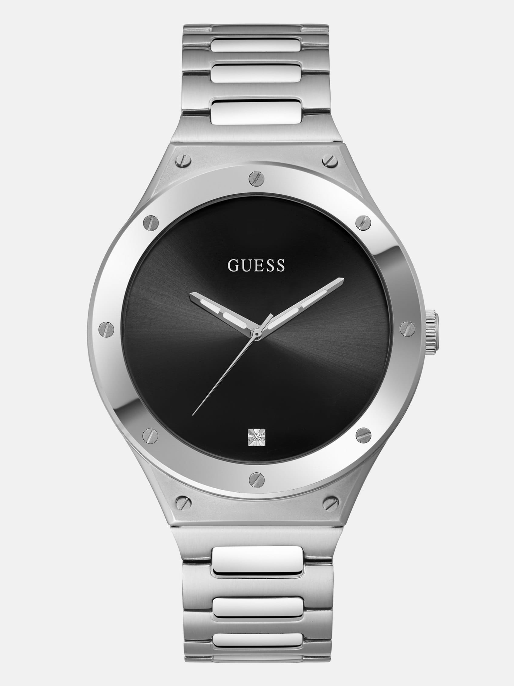 

Аналоговые часы серебристо-черного цвета Guess Factory