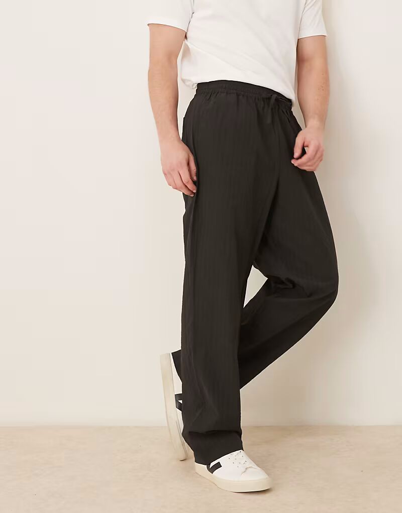 

Черные мешковатые брюки в полоску от ASOS DESIGN