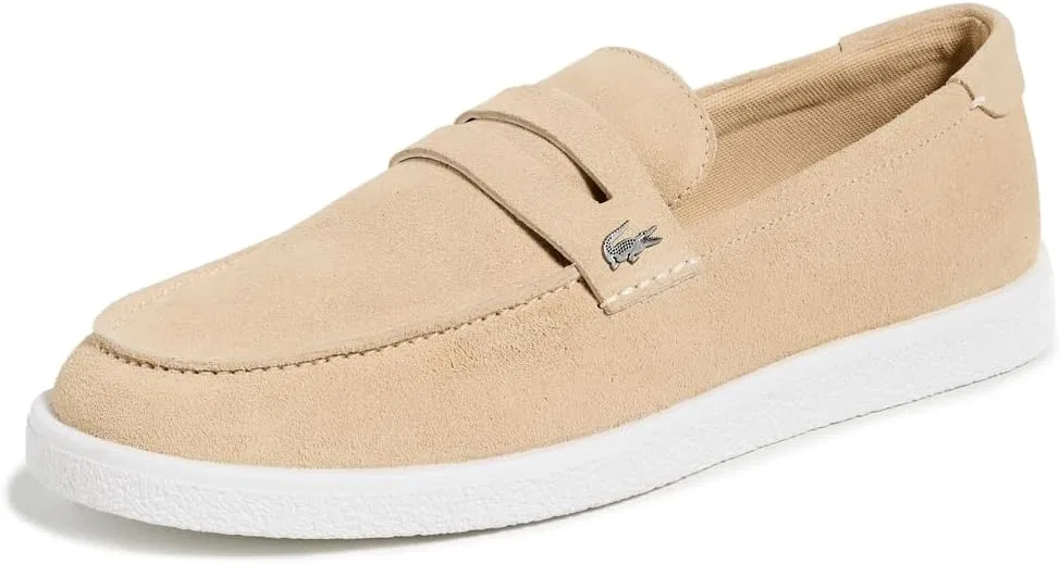 Лоферы замшевые Lacoste Cochet, Natural/White
