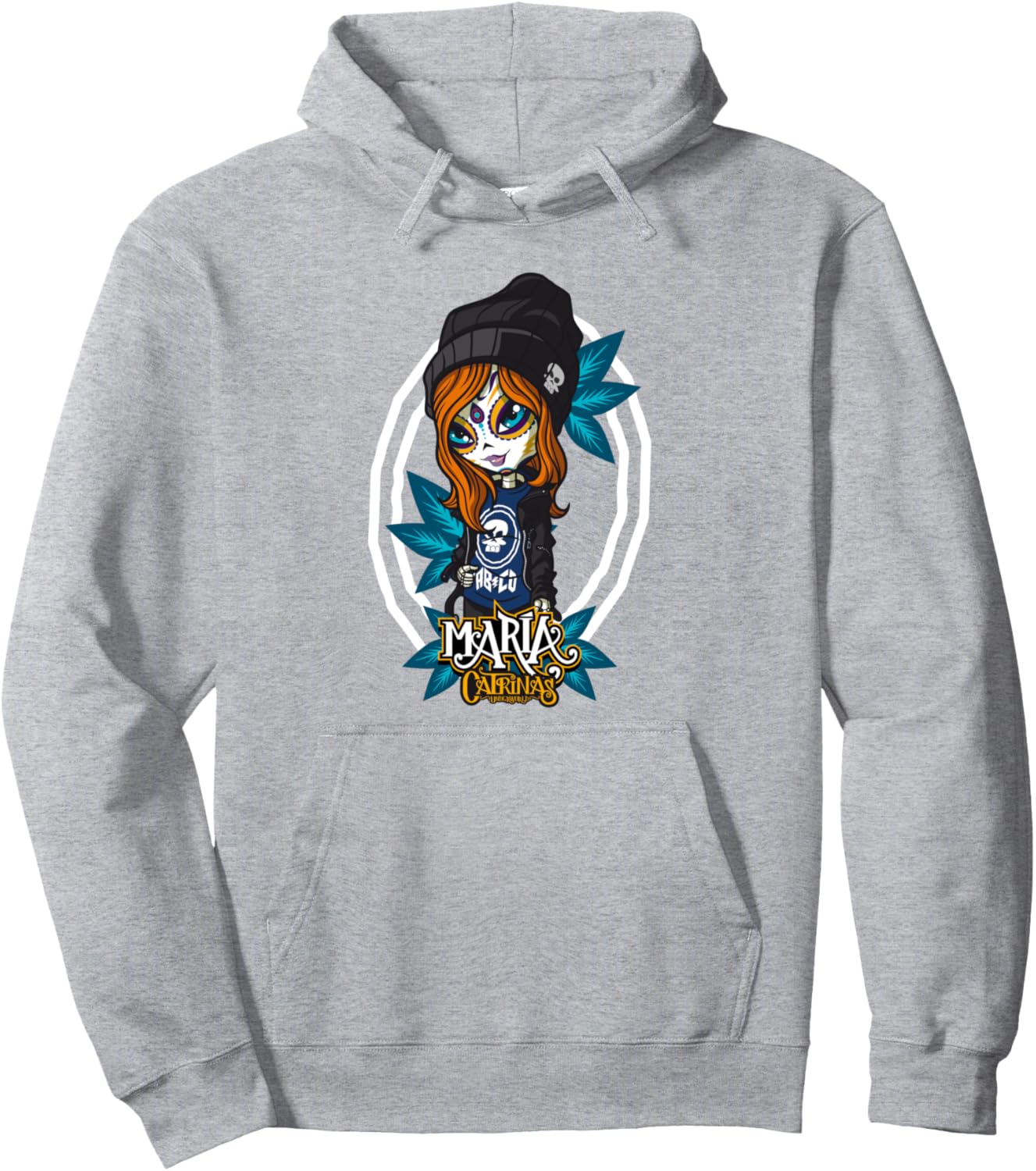 

Подземный мир Катрины - красочная толстовка ко Дню мертвых Catrinas, серый