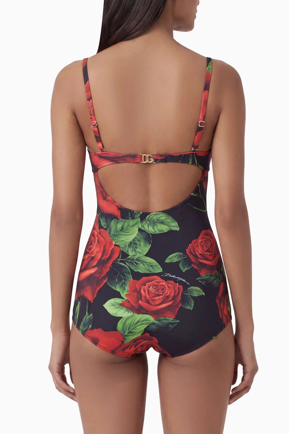 Купальник слитный с принтом роз Dolce & Gabbana — фото 3