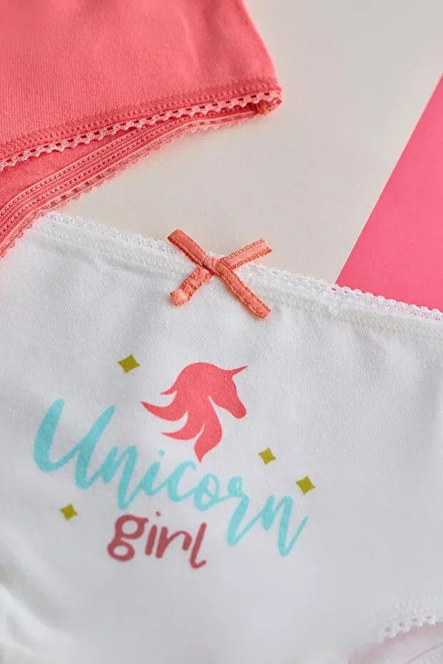 Детское белье для девочек с принтом Unicorn Patterned Katia&Bony, Ecru/Pink — фото 3