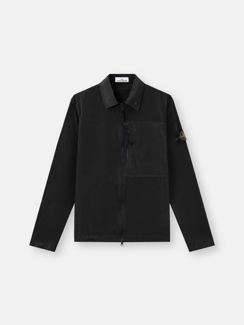 Рубашка-куртка Stone Island Zip-up With Chest Pocket, черный — фото 2