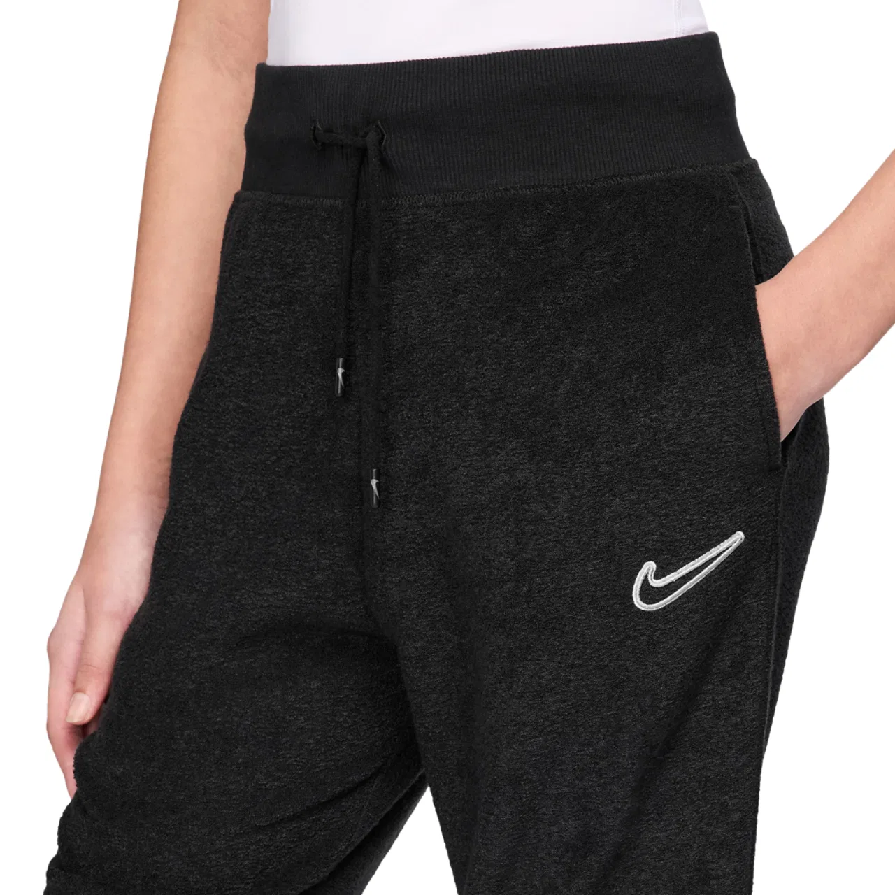 Брюки для девочек NSW Fleece Cozy Nike, черный/белый — фото 3