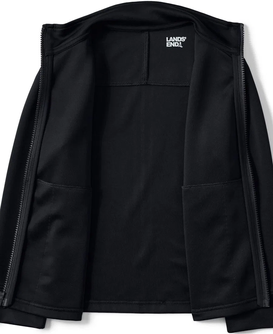 Детская спортивная куртка с полной молнией Active Performance Lands' End, Black — фото 4