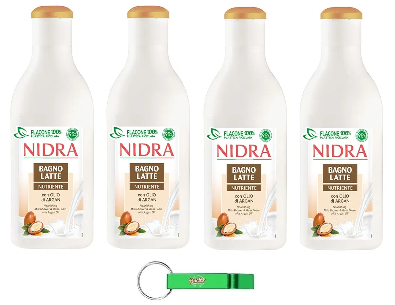 Гель для душа Nidra Bagnolatte Nutriente с молочными белками и аргановым маслом, 4 x 750 мл, Beni Culinari