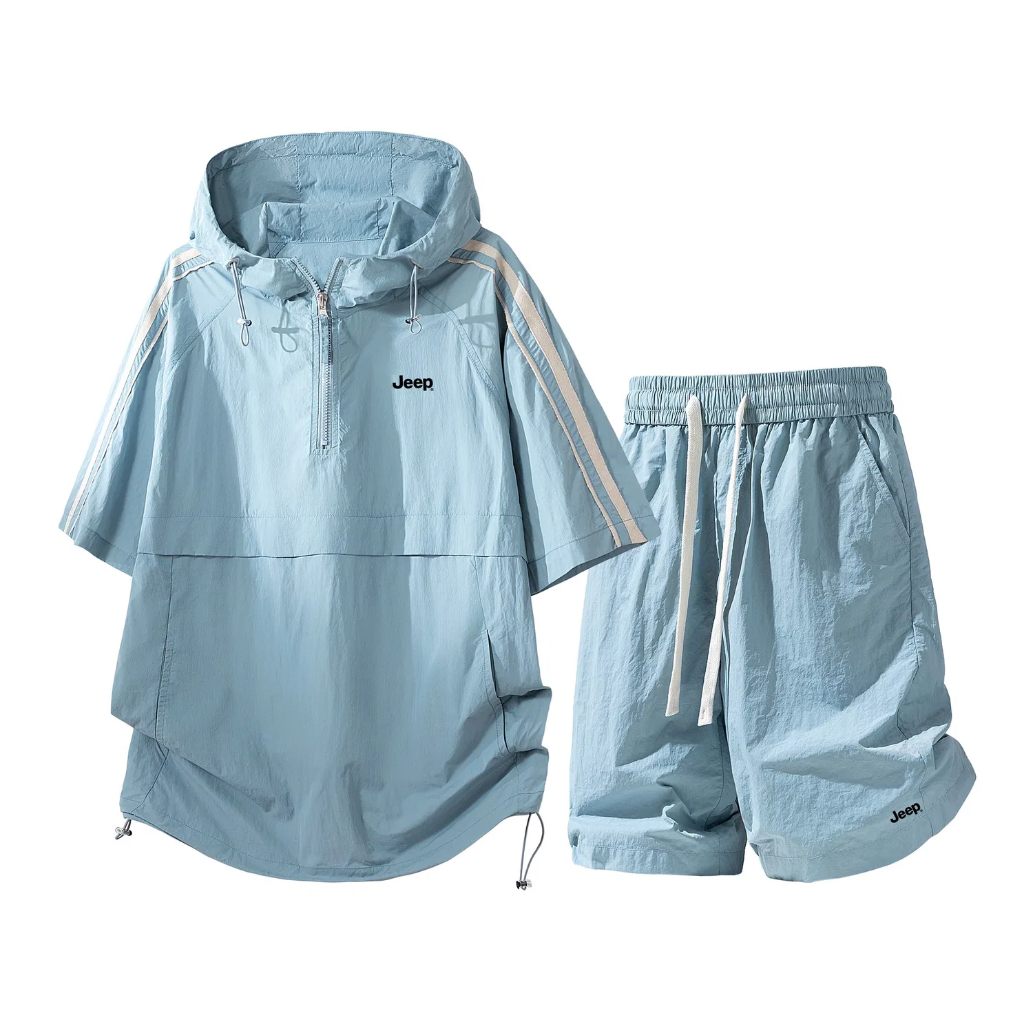 Детский комплект из худи и шорт Jeep Casual Sportswear Unisex Hooded Non Detachable Moderate, Moon Blue