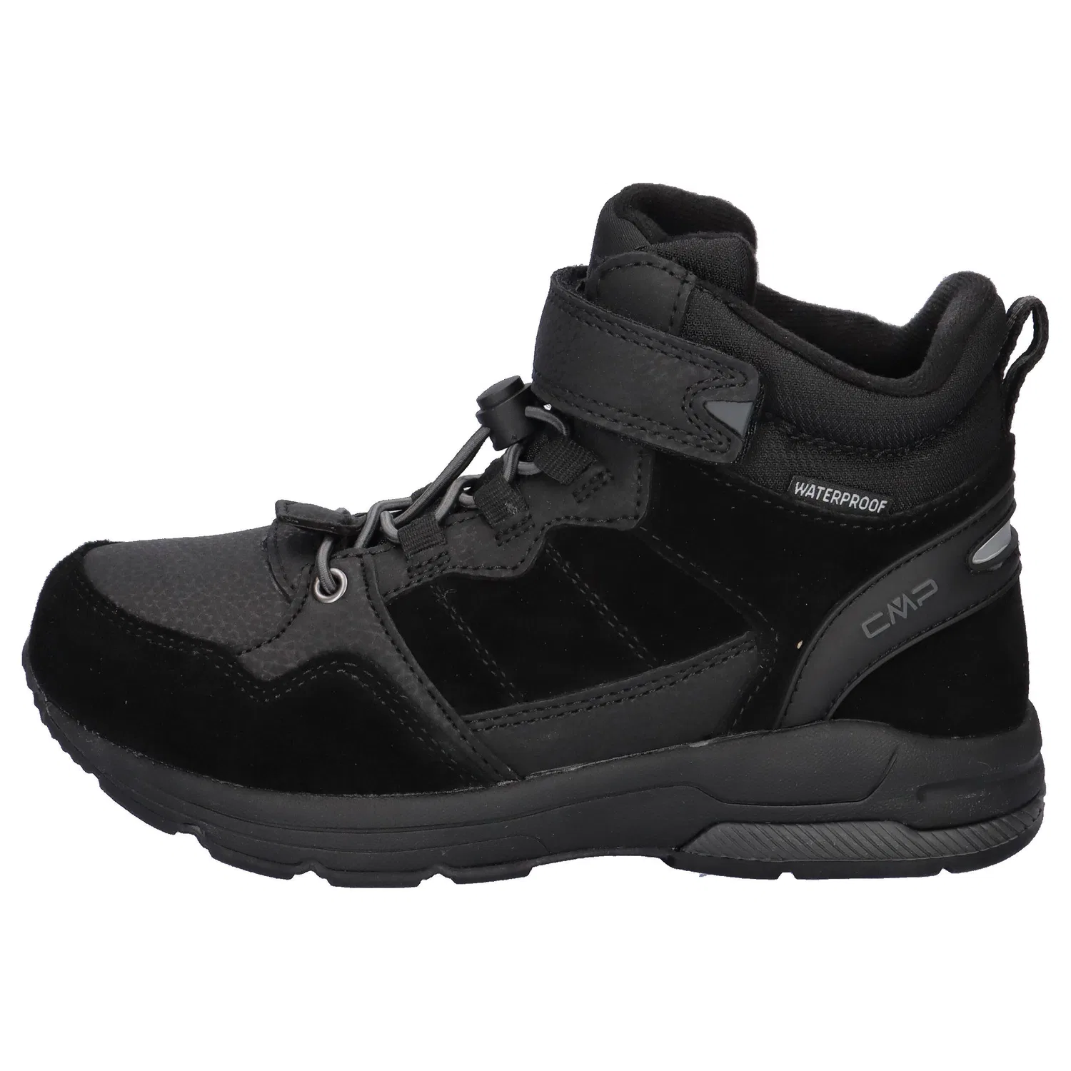 Детские ботинки из замши с мембраной Hadil Leather WP Urban Shoes Cmp, Schwarz Grau — фото 2