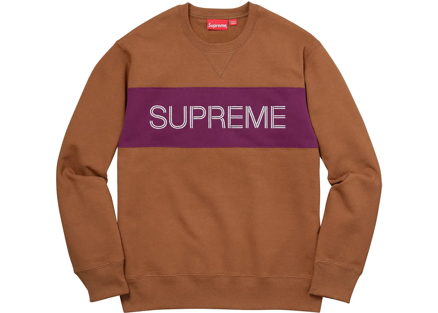 Мужской свитшот с панелью Zig Zag Stitch Crewneck Supreme, Rust
