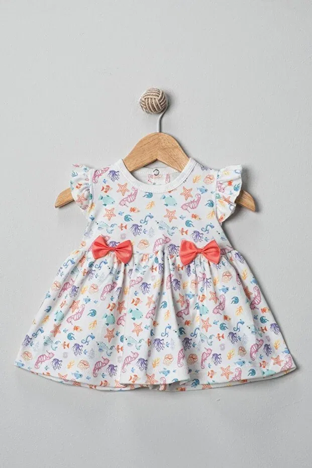 Детское платье для девочек с принтом Mandalinsbaby, White