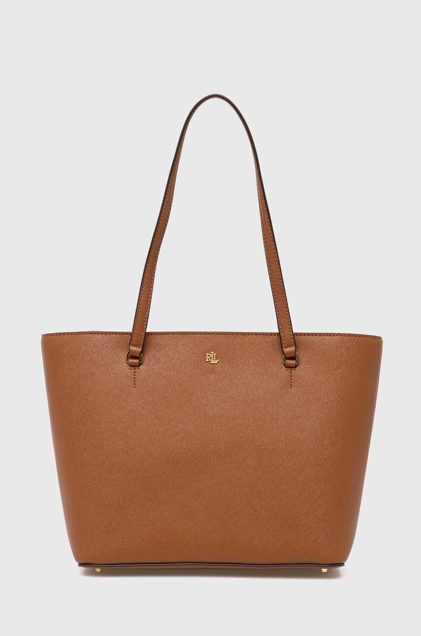 

Кожаная сумочка Lauren Ralph Lauren, бежевый