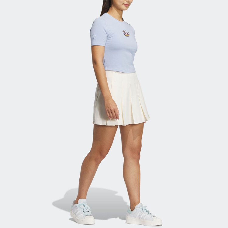 Женский укороченный топ Adidas Originals, цвет Blue Dawn — фото 4