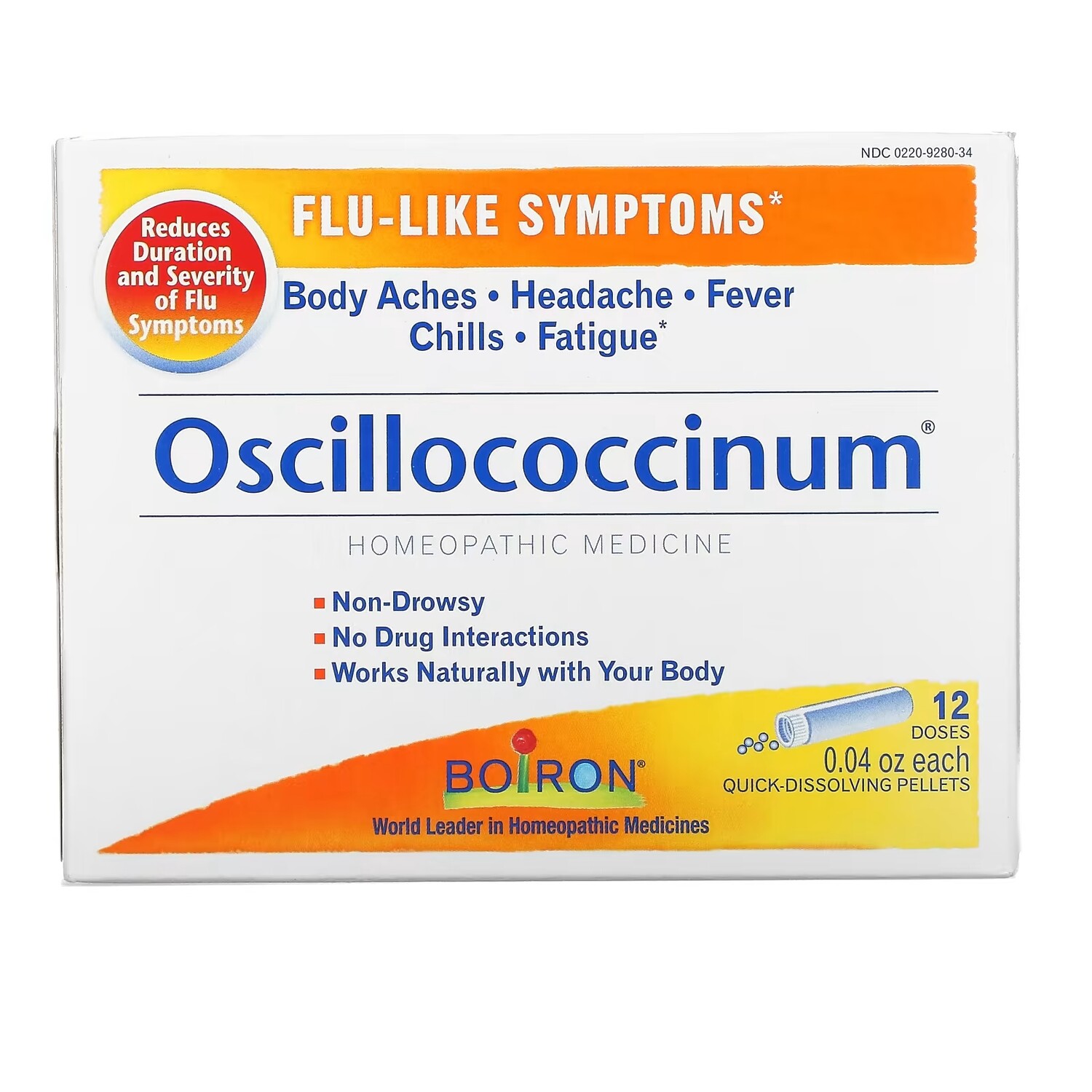 

Средство для Облегчения Симптомов Гриппа Boiron Oscillococcinum, 12 гранул по 1,13