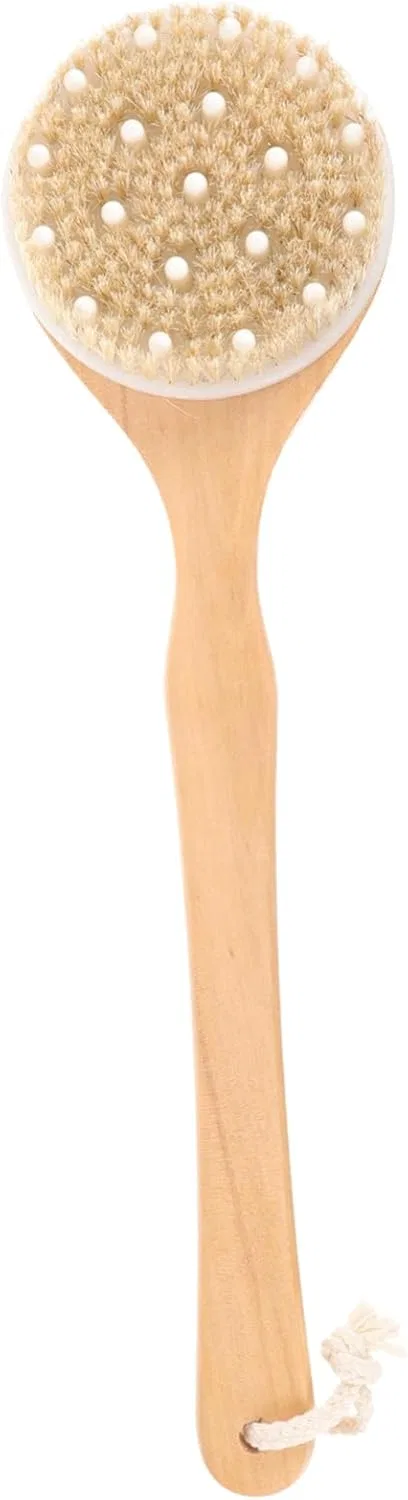 Щетка для тела с длинной ручкой, ELAYARD, 41x10.5x3.5 см, бежевый