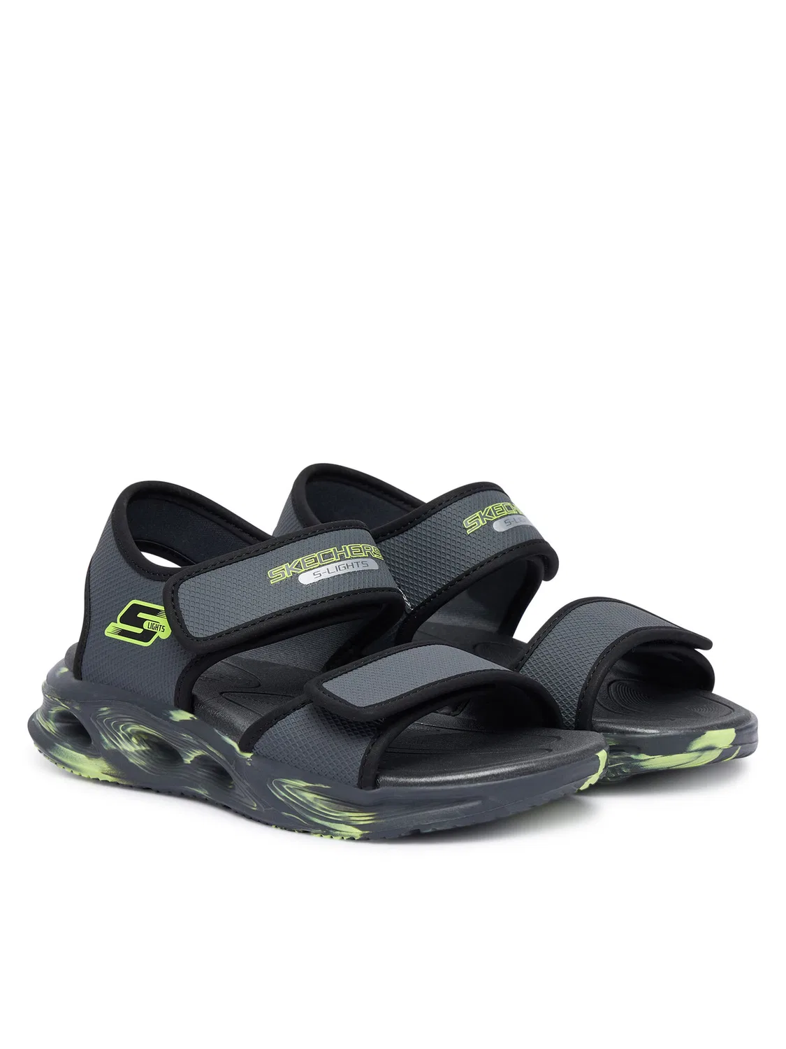 Сандалии для мальчика Sola Glow Sandal Skechers, серый — фото 2