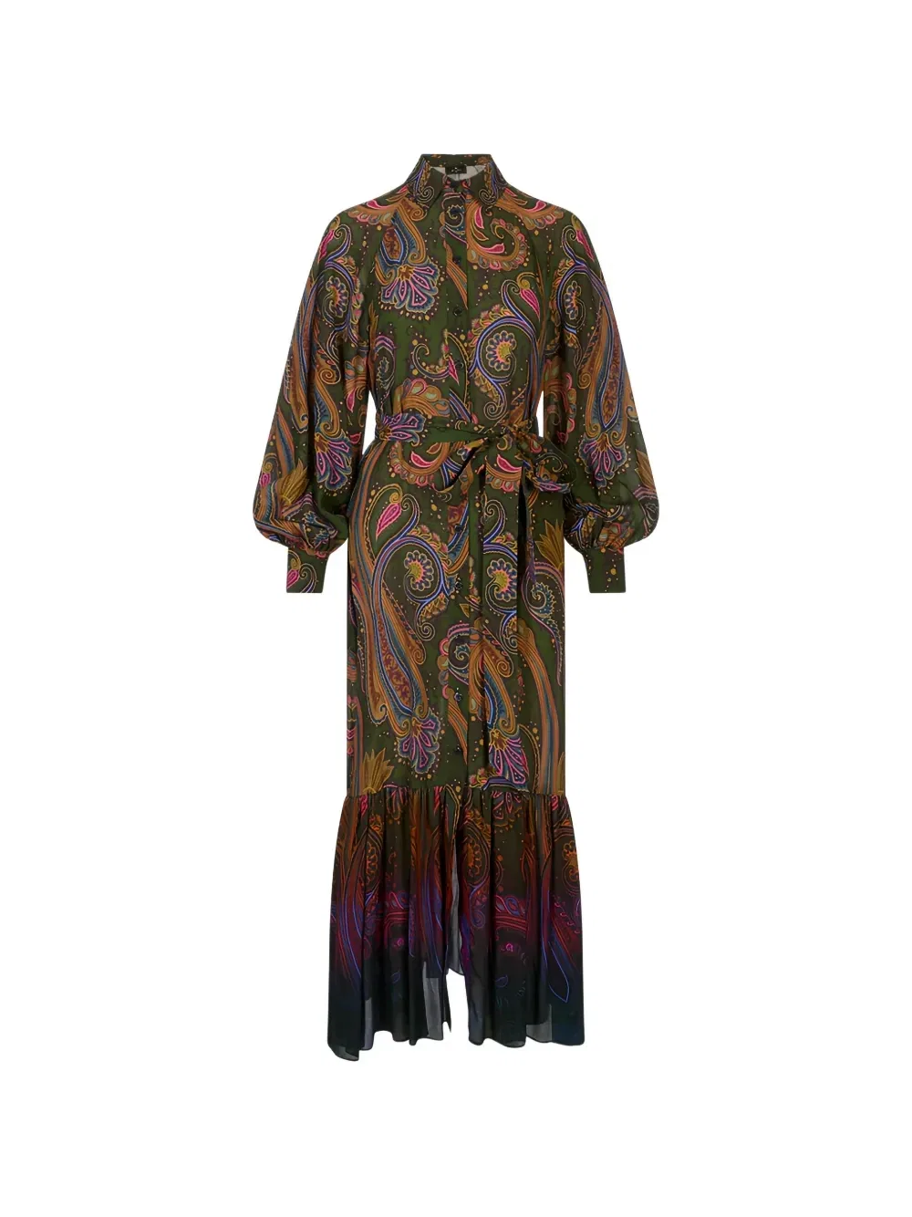 Платье с поясом с принтом пейсли Etro, зеленый