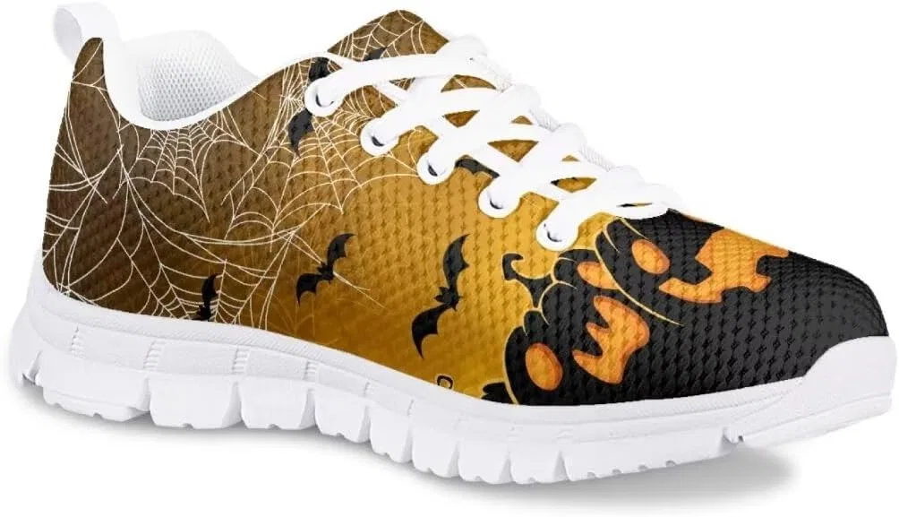 Детские кроссовки для мальчиков с дышащим верхом Pinupub, Spider Web Bat Pumpkin Yellow — фото 2