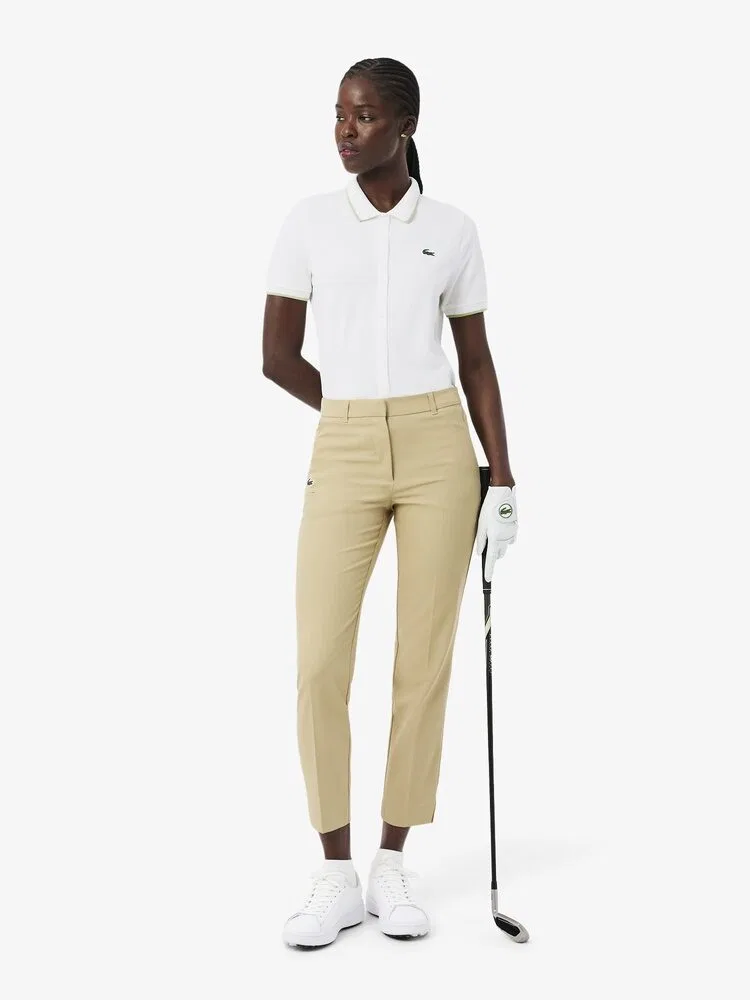 Футболка поло LACOSTE White, женская, для гольфа и повседневной носки — фото 4