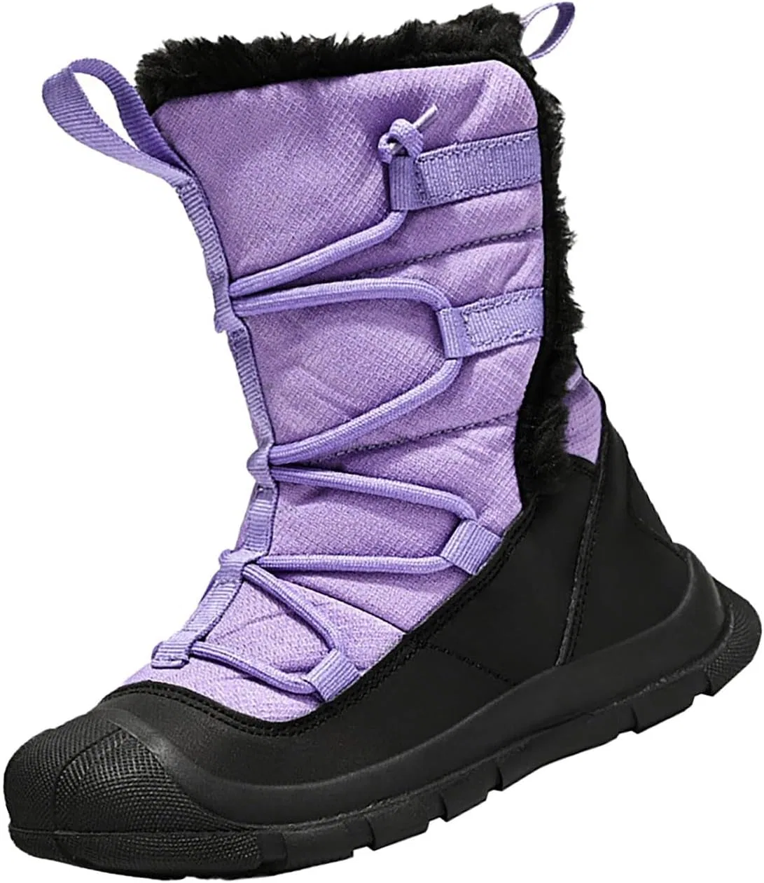 Детские зимние ботинки из флиса с регулируемыми ремешками, Purple