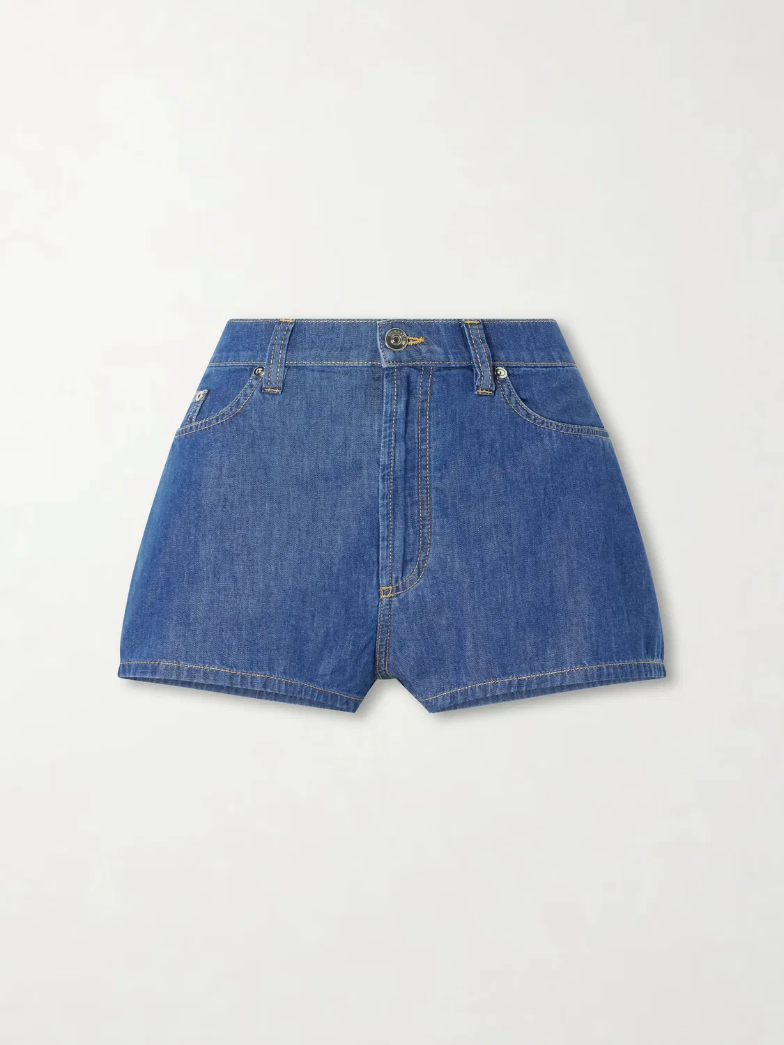 Джинсовые шорты с высокой посадкой Versace, Dark Denim
