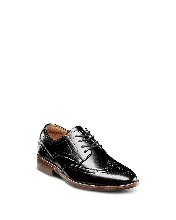 Детские классические туфли для мальчиков с оксфордским дизайном Rucci Wingtip Jr Florsheim Kids, черный