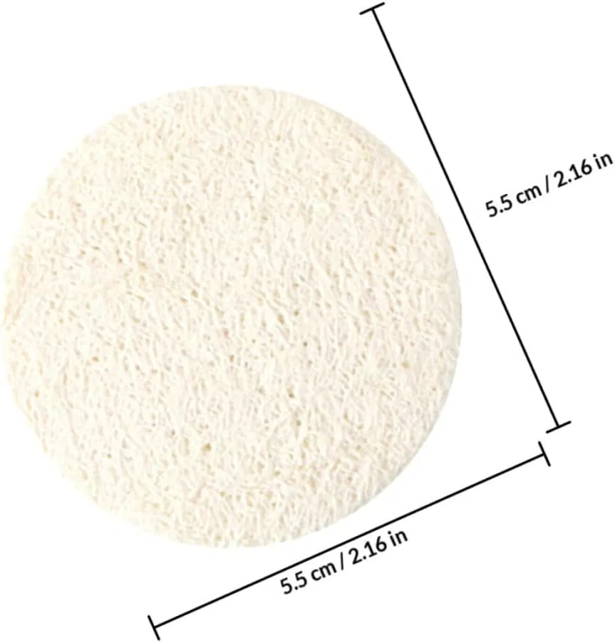Спонжи для лица люффа, Zerodeko, 12 шт, 5,5x5,5x0,3 см, Beige — фото 2