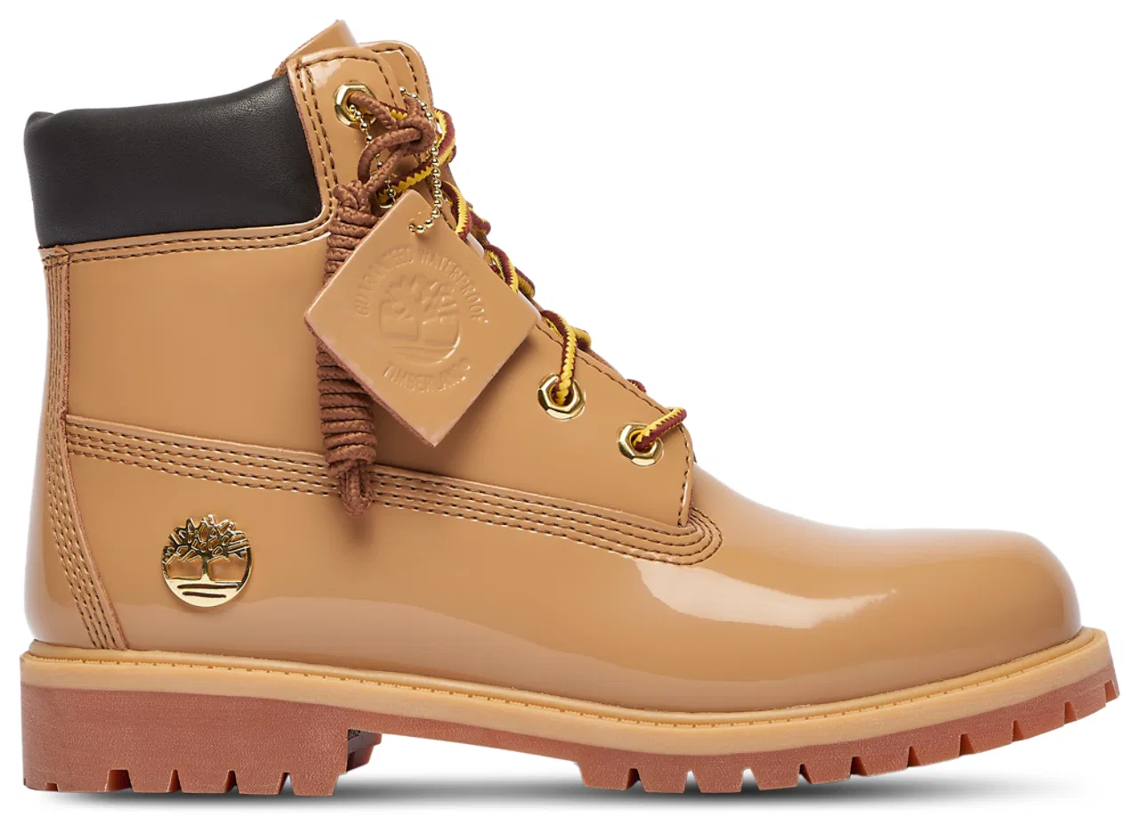 Детские ботинки для мальчиков с водонепроницаемой кожей Timberland Premium 6" Timberland, Tan Black