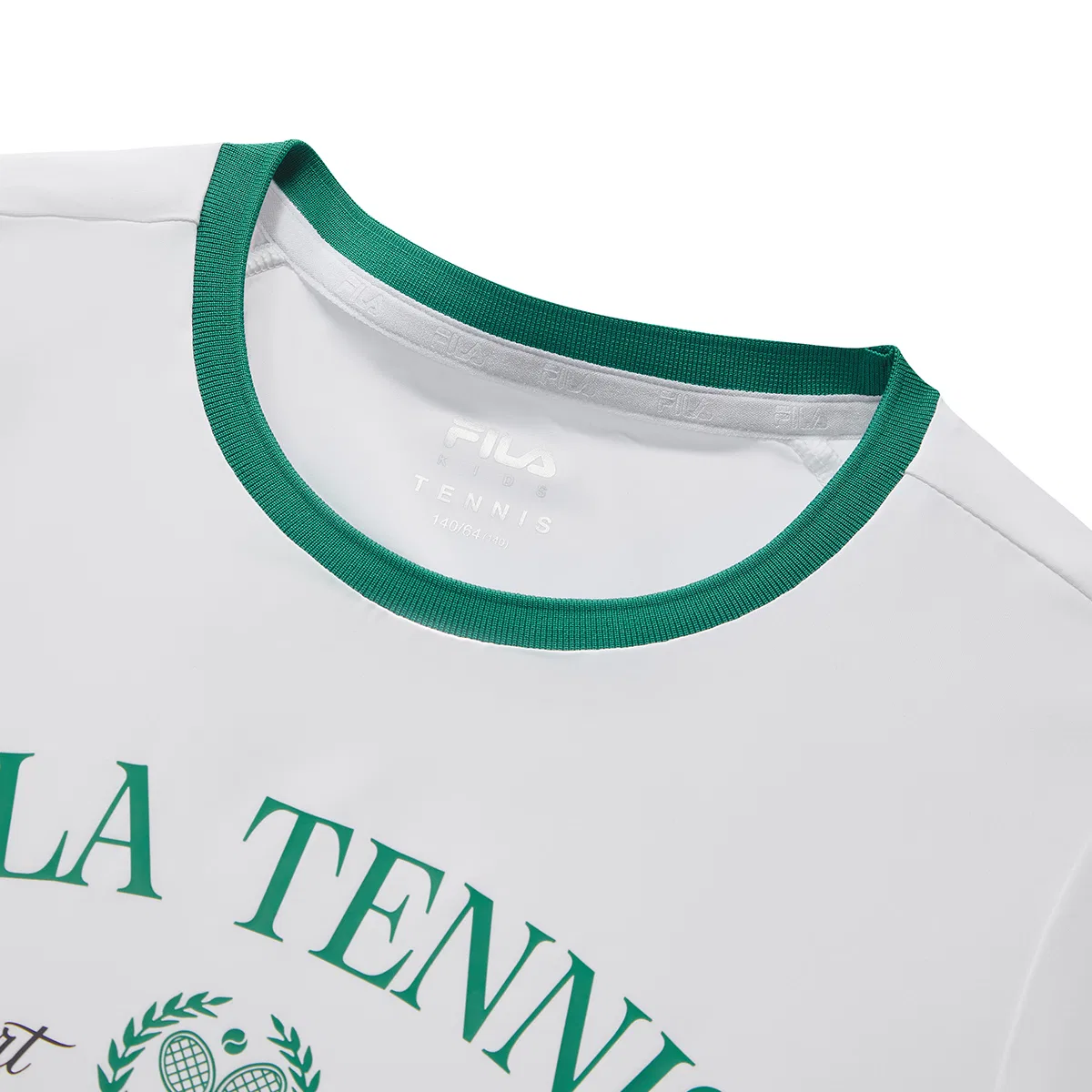 Футболка с круглым вырезом, тонкая стрейч, FILA KIDS, Jade White — фото 4