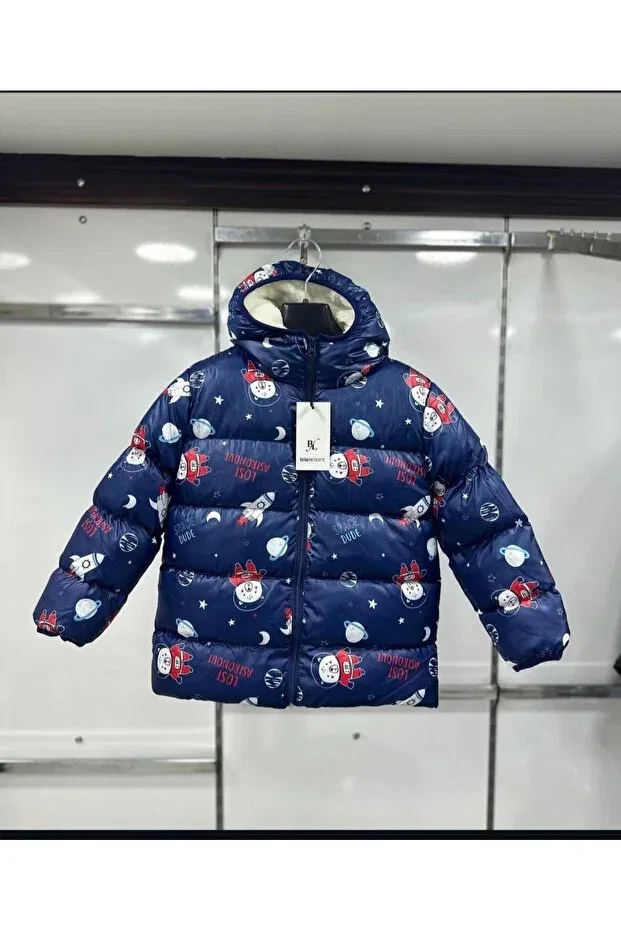 Детское пальто для девочек с принтом Giyimsel, Navy Blue
