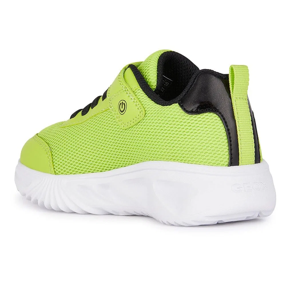 Детские кроссовки для мальчиков с липучкой J Assister Boy C Geox, Lime Black — фото 4