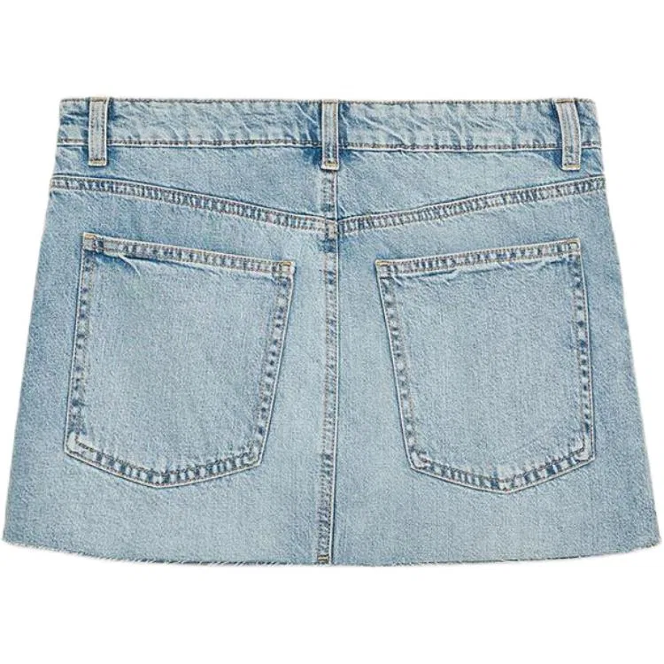 Женская джинсовая короткая юбка Light Blue ZARA — фото 3