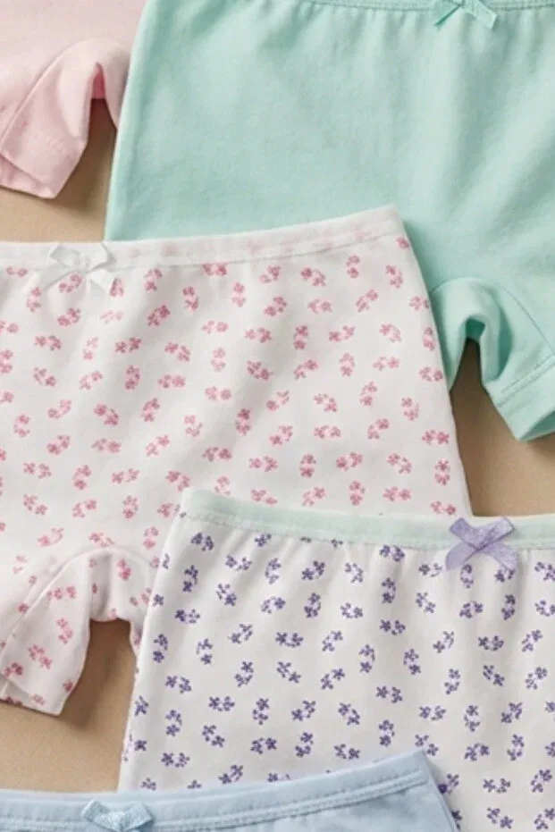 Детские боксеры для девочек с принтом Pack of 5 floral patterned girls' boxers multi-colored Katia&Bony, Multicolored — фото 3
