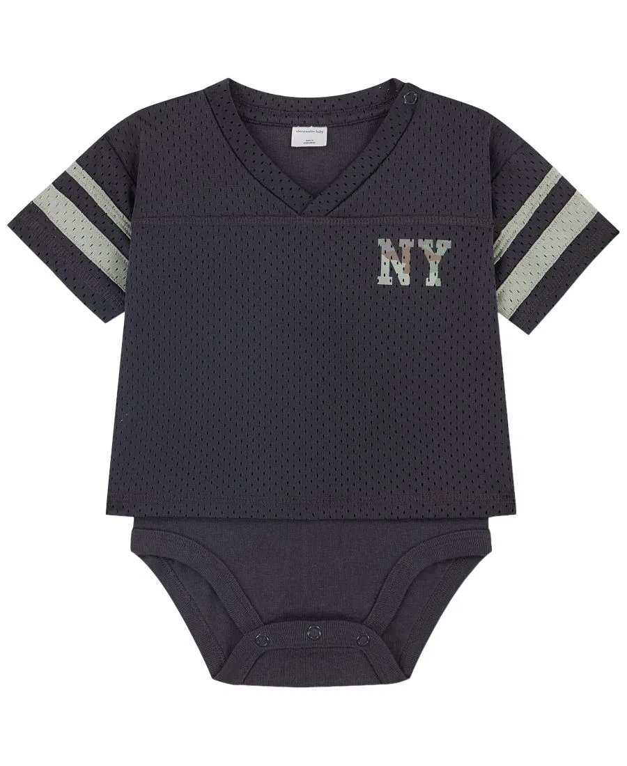 Боди с коротким рукавом и V-образным вырезом, Sport abercrombie kids, Phantom