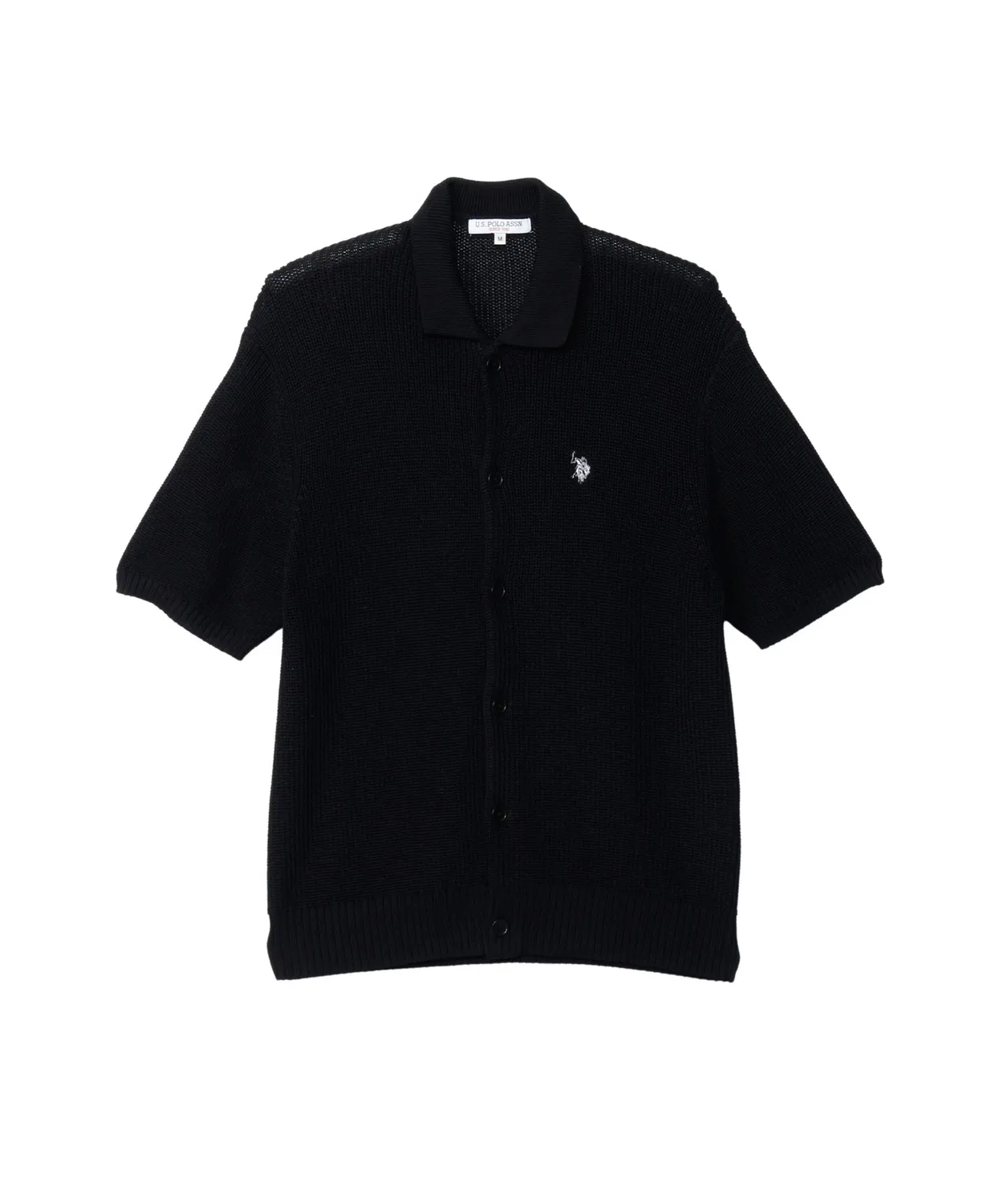 Мужской кардиган-поло с воротником из хлопка с нашивкой U.S. POLO ASSN., Black