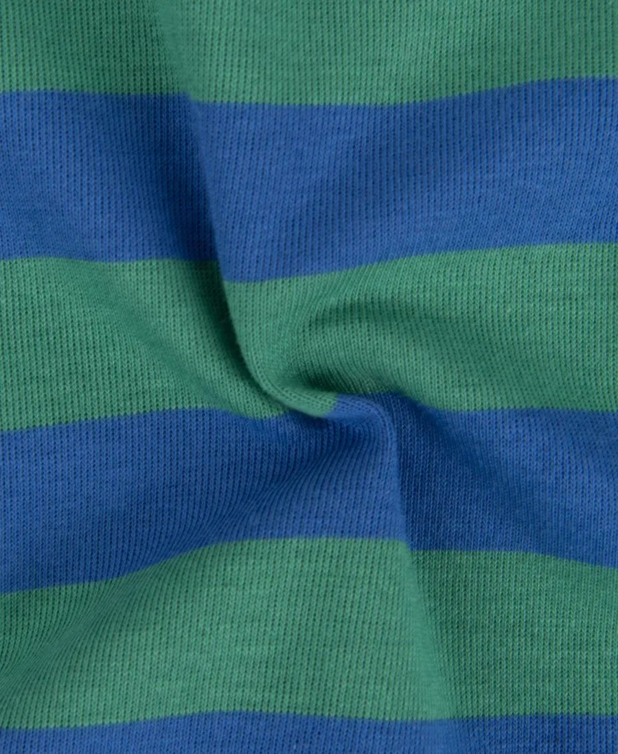 Комплект пижамы с коротким рукавом и шортами, в полоску Leveret, Blue & Green Stripes — фото 2