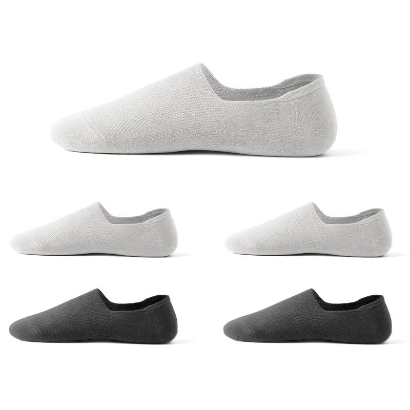 Детские носки-невидимки, набор из 5 пар, Light Gray 3+Dark Gray 2, MIIOW