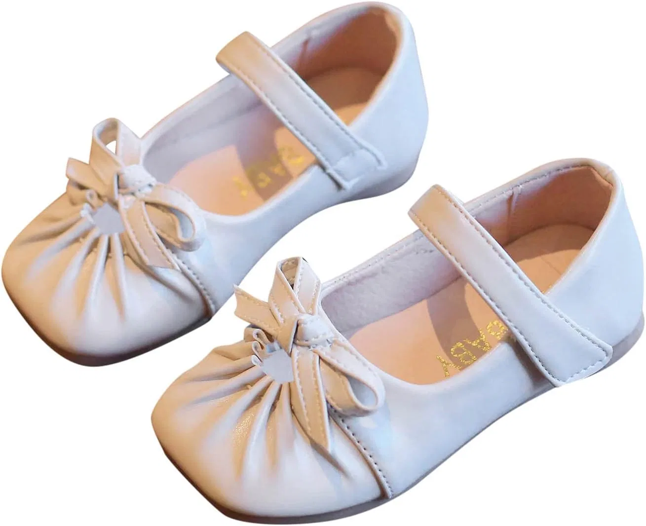 Детские туфли для девочек с цветочным принтом Girls Slippers Monkey Dress Bridesmaids Flats Wedding Kids 1-6Y Girls Flower Party Shoes Shoes Girls Sandals, White — фото 3