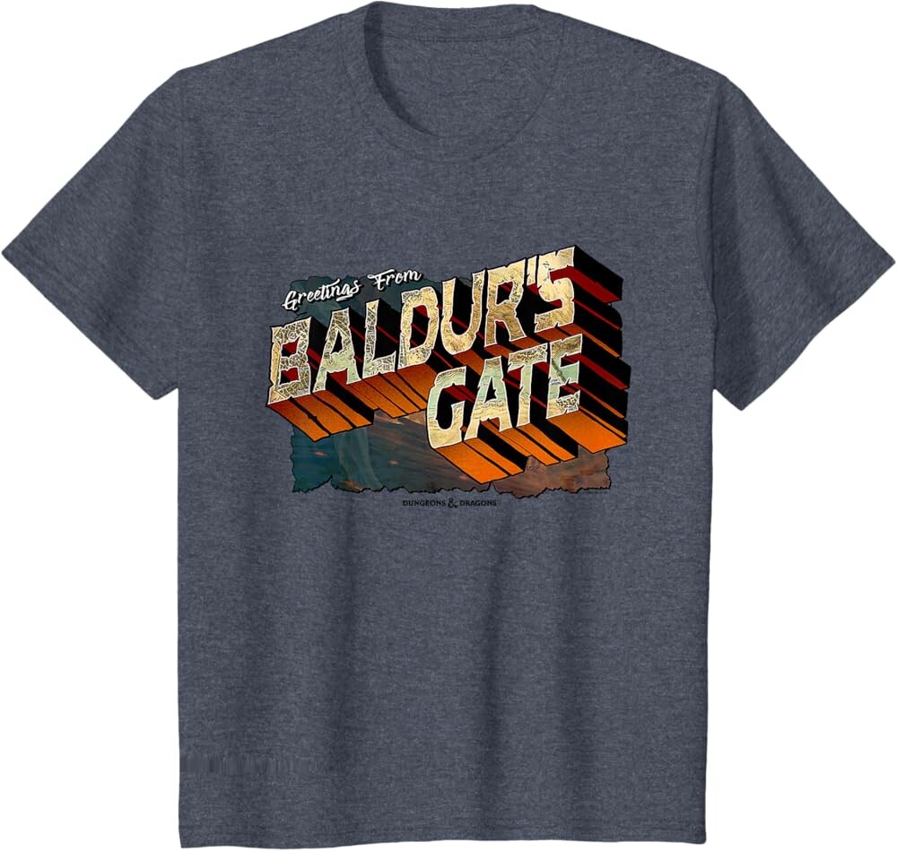 

Детская футболка Dungeons & Dragons Greetings from Baldur's Gate, темно-синий