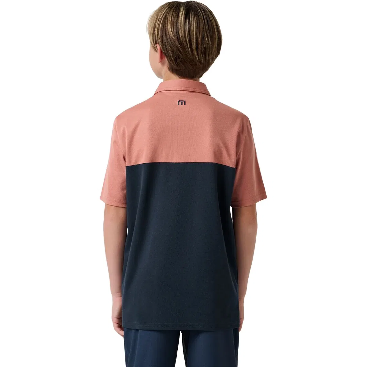 Детское поло с колорблокингом Y society rules shirt Travismathew, Brick Dust — фото 3