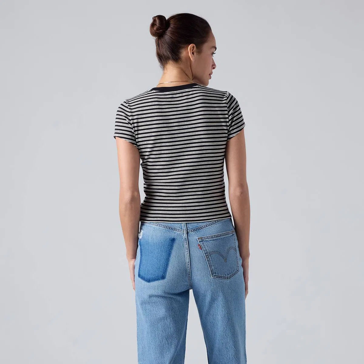 Незаменимая детская футболка Levi's, Bliss Stripe Anthracite Night - Black — фото 4