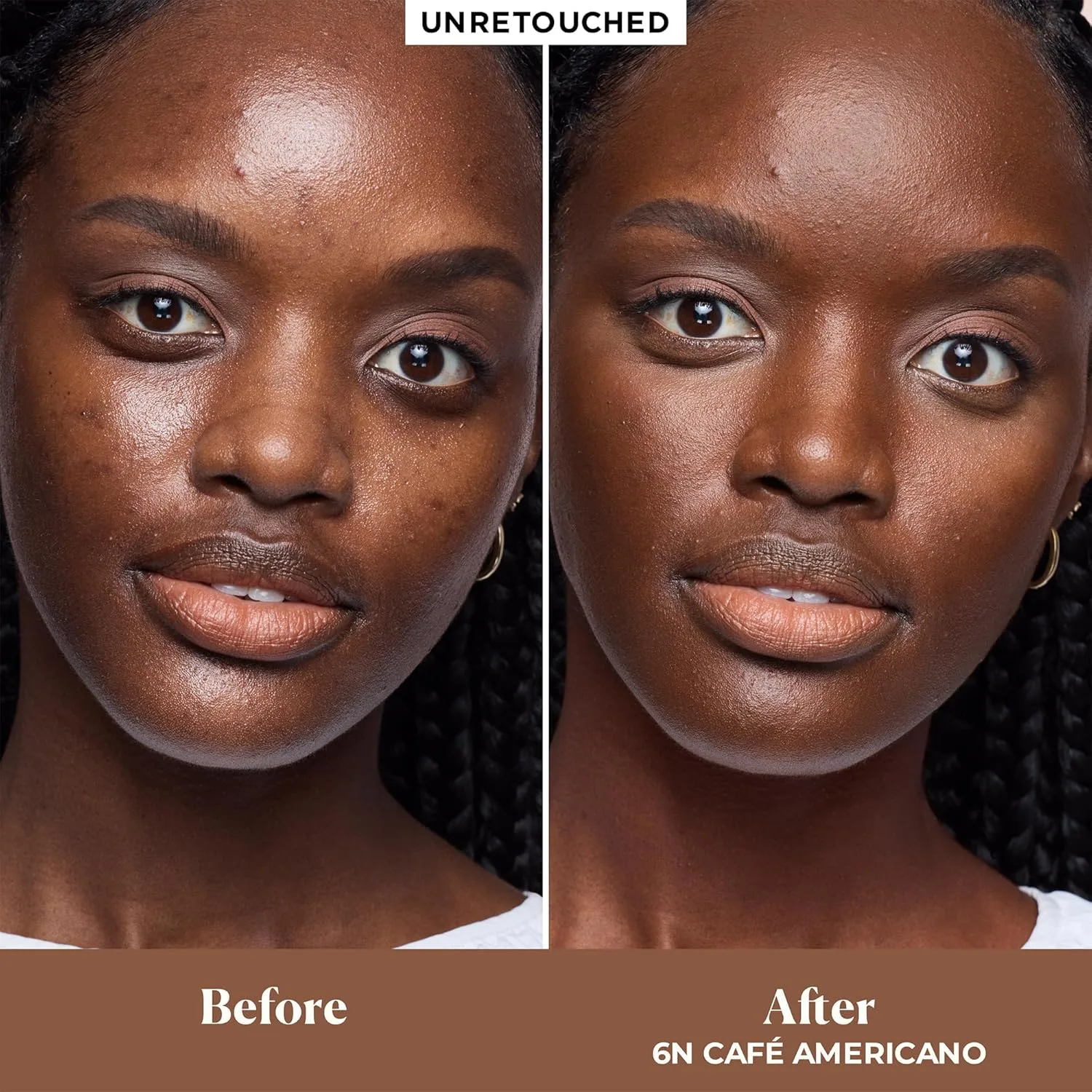 Laura Mercier Real Flawless Feather Matte Powder Foundation, полупрозрачное и среднее покрытие, 16 часов стойкости, контроль увлажнения и блеска, компактная пудра, с гиалуроновой кислотой, 6N Café Americano - Deep with neutral undertones — фото 3