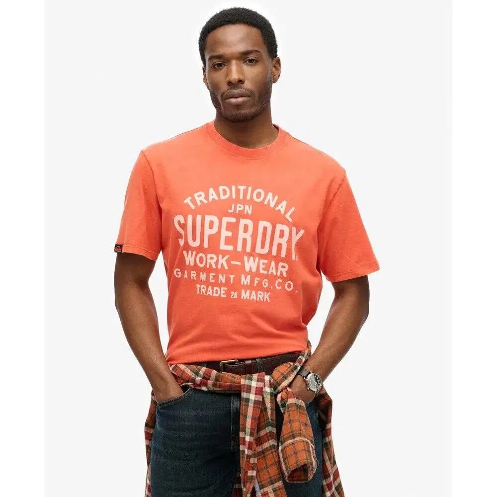Мужская футболка с принтом Machined Goods Workwear Superdry, Orange — фото 2