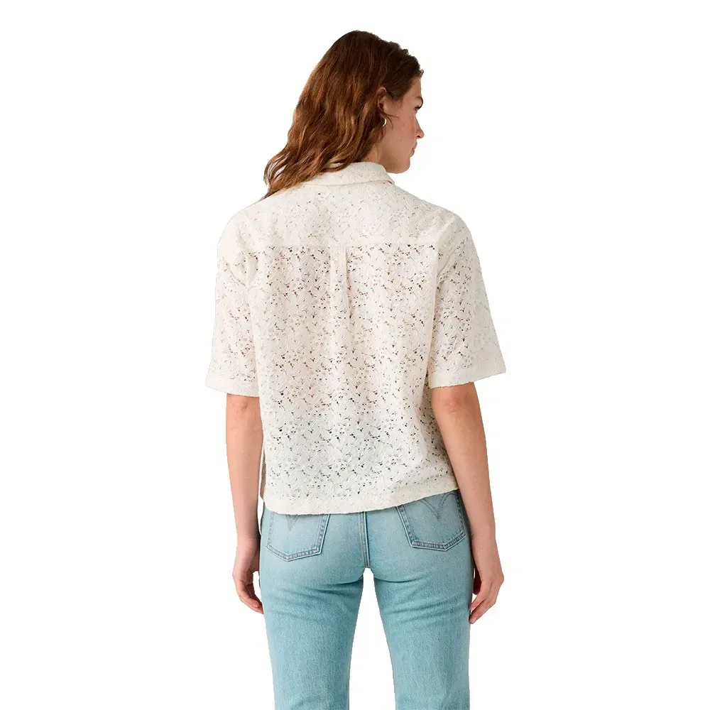 Женская хлопковая рубашка с кружевом Harlie Levi's, White — фото 2