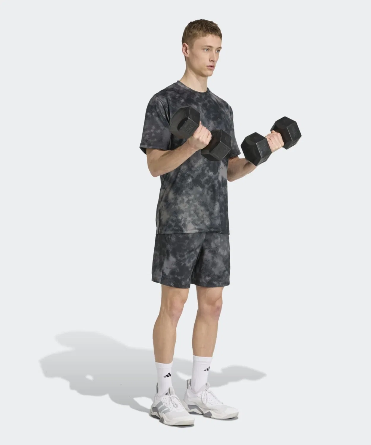 Мужская футболка с камуфляжным принтом Train Essentials Seasonal Adidas, Black — фото 3