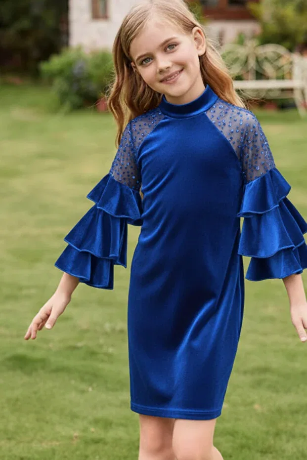 Детское платье из вельвета с длинным рукавом My Kids Wear, Saks