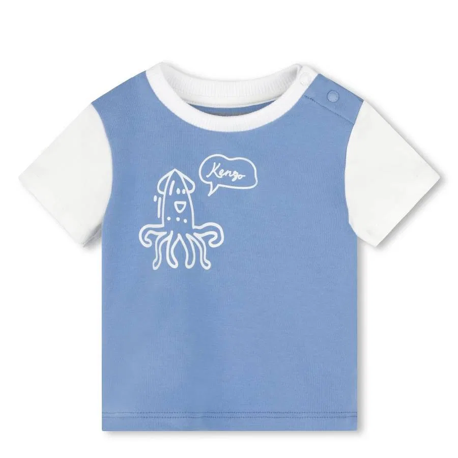 Комплект шорт и футболки с принтом Kids All-Over Graphic Print Shorts Set Kenzo, Blue — фото 4